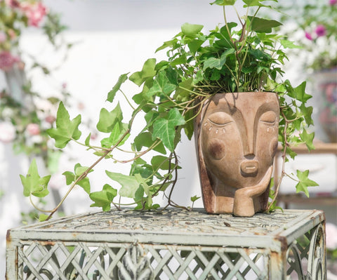 Saysmile head planter with praying-face adds peaceful charm to your desk.