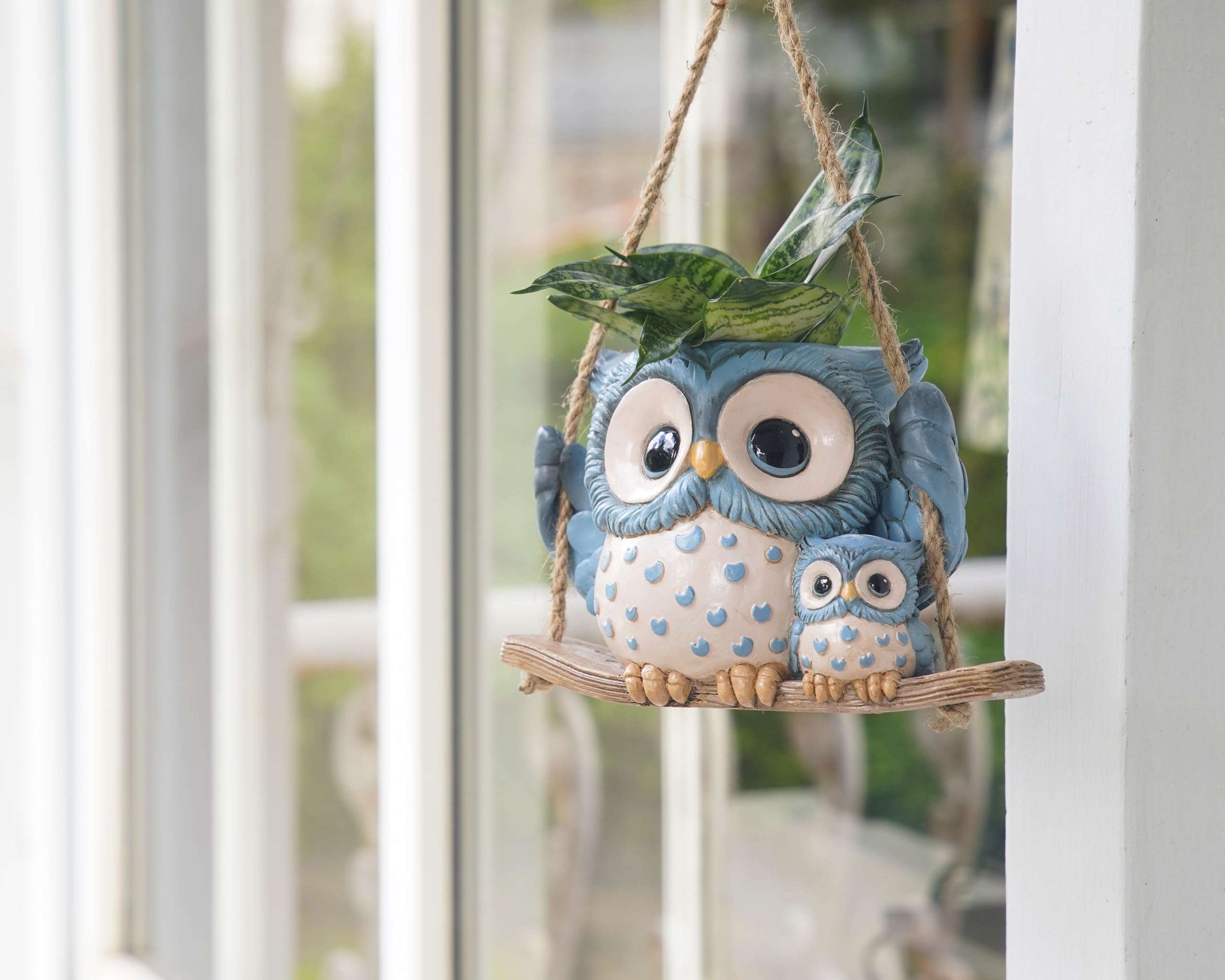 Saysmile resin owl planter drainage hole prevents overwatering for small plants