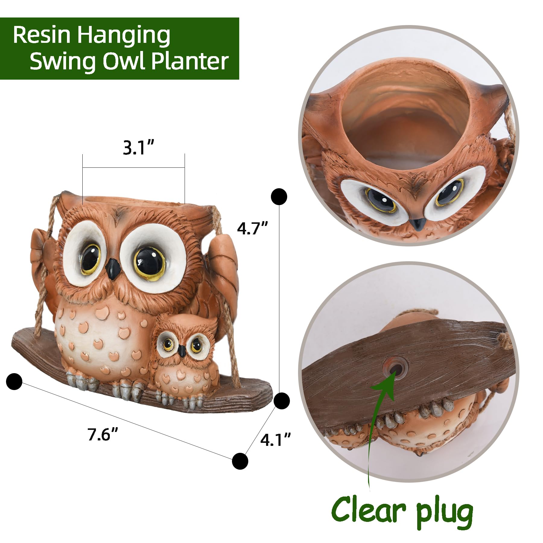 Saysmile string-of-pearls owl planter suitable for trailing plants