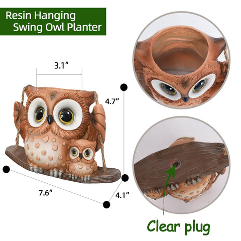 Saysmile string-of-pearls owl planter suitable for trailing plants