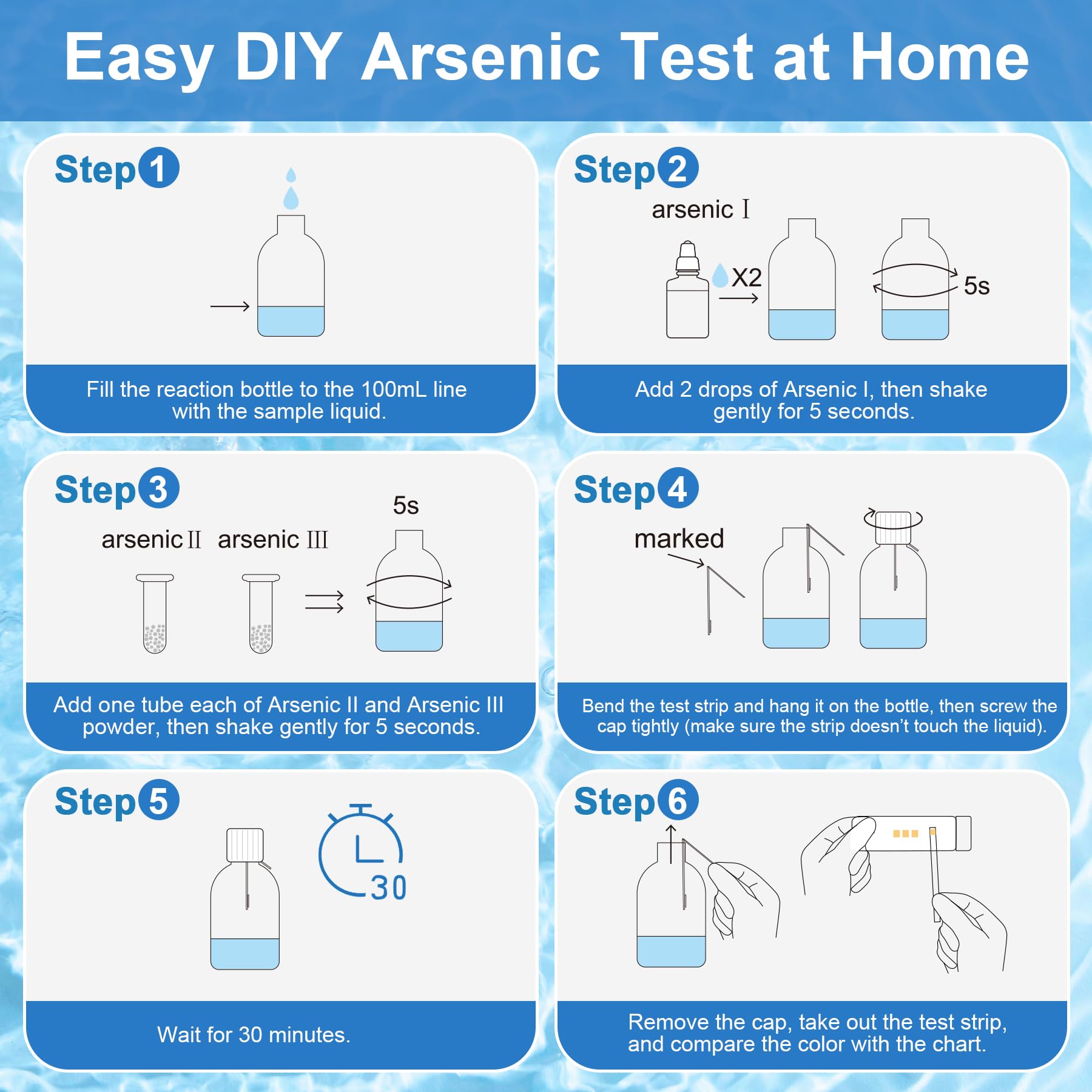 SaySummer Arsenic Test Kit color chart aids rapid result interpretation