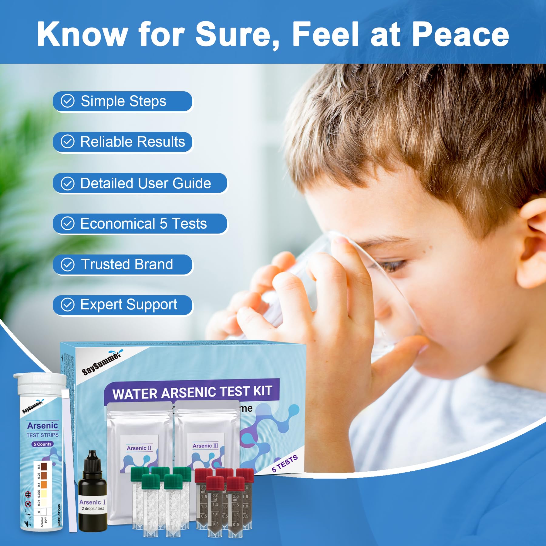 SaySummer Arsenic Test Kit instruction card guides correct workflow