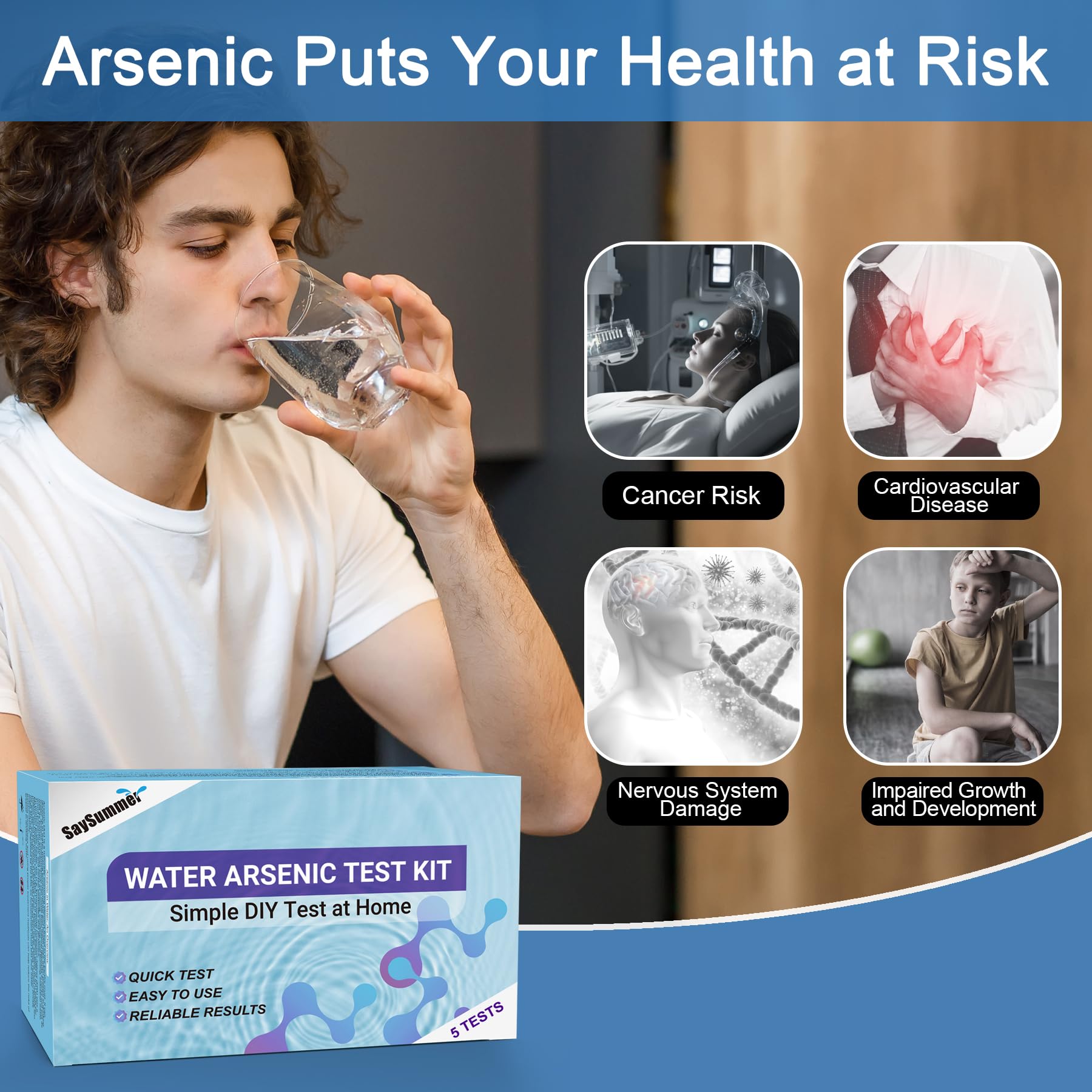 SaySummer Arsenic Test Kit test strips with color chart for clear results