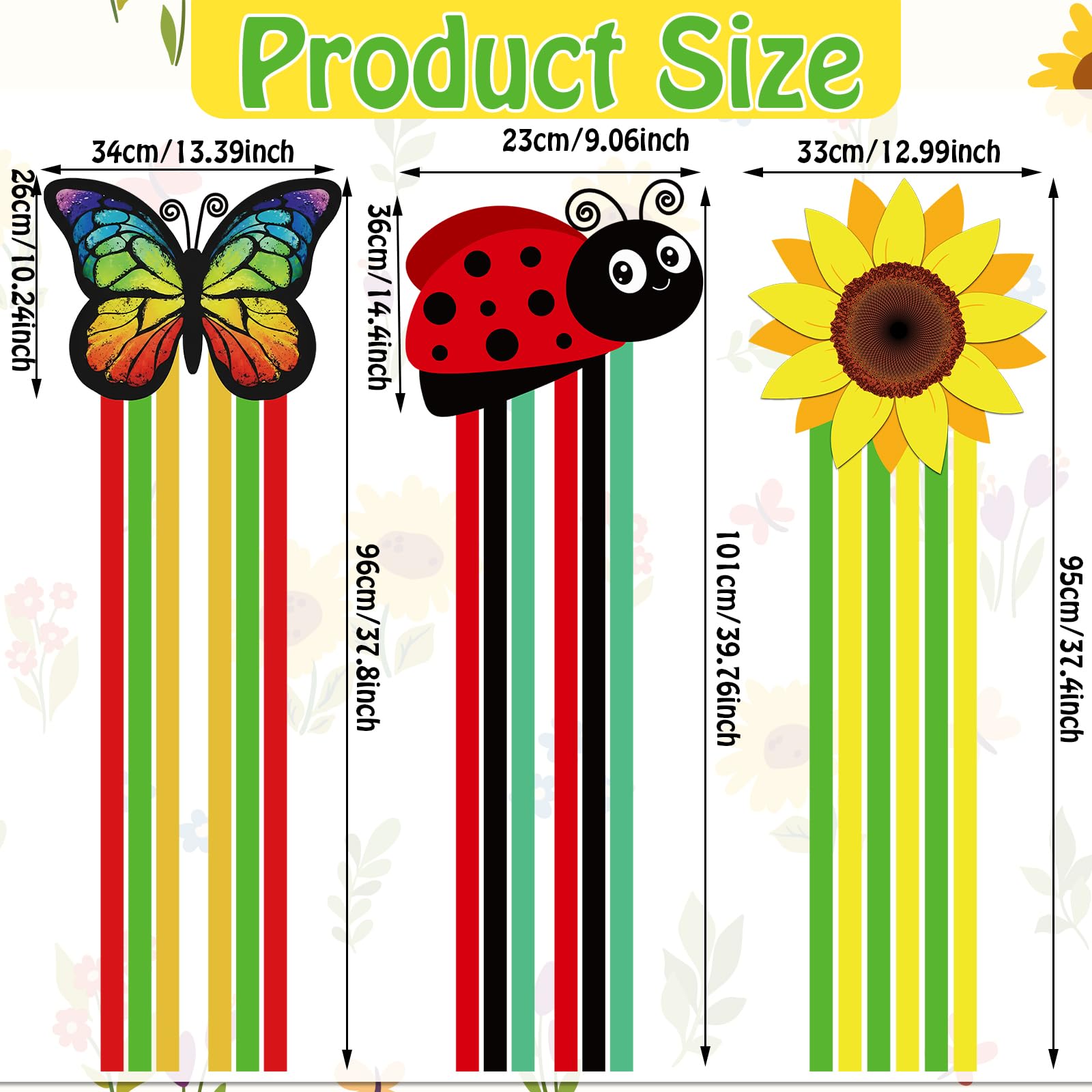 Saysurey butterfly wind sock enhances outdoor spaces with motion