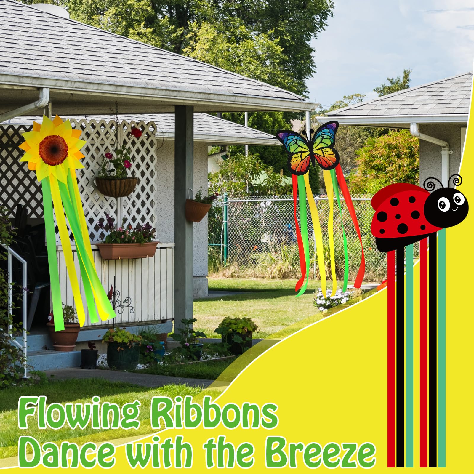 Saysurey spring wind sock set elevates patio decor instantly