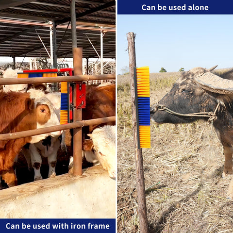 Sayutie yellow scratch brush suitable for various livestock on farms and ranches.