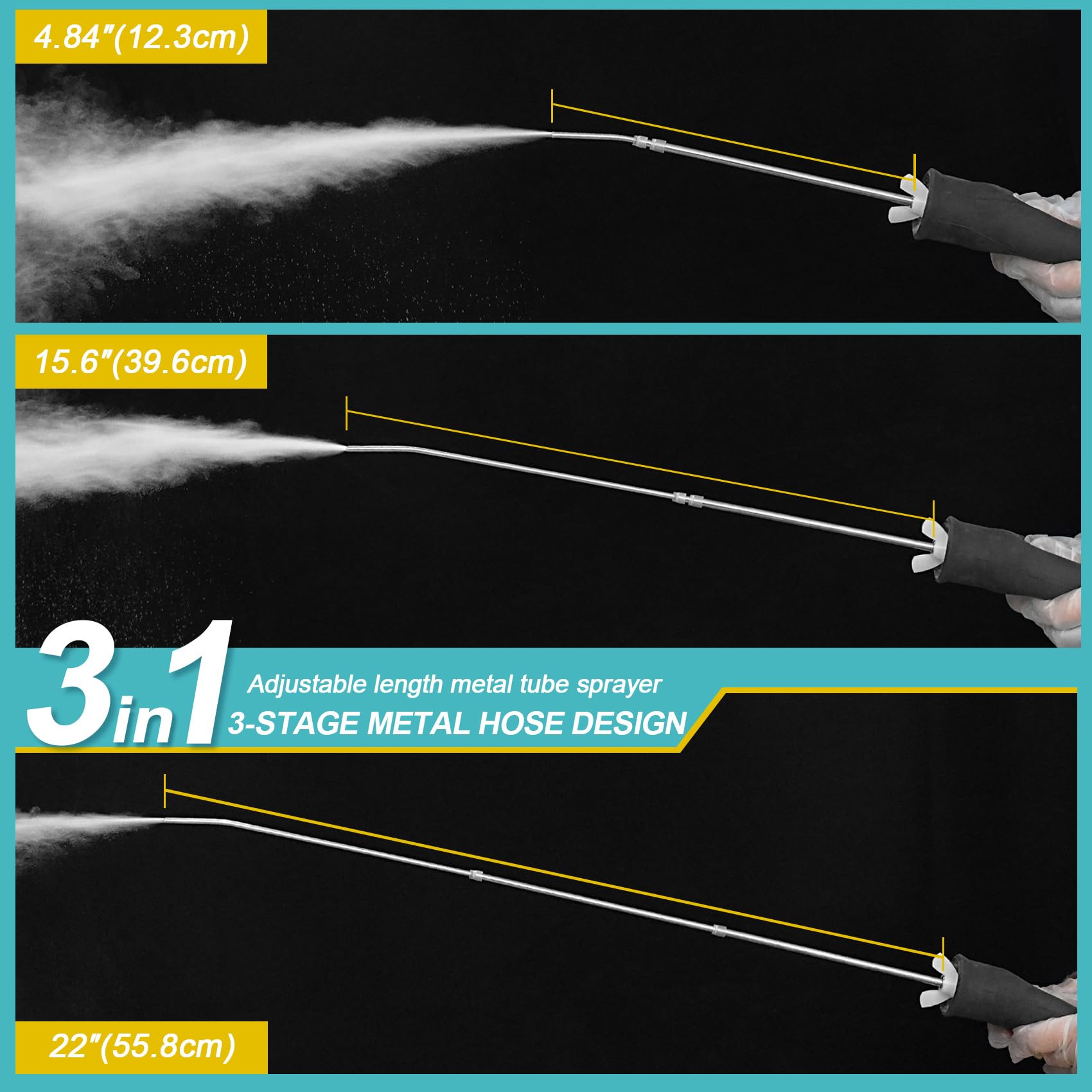 Sbestily leak-proof handheld sprayer reduces spills during treatments.