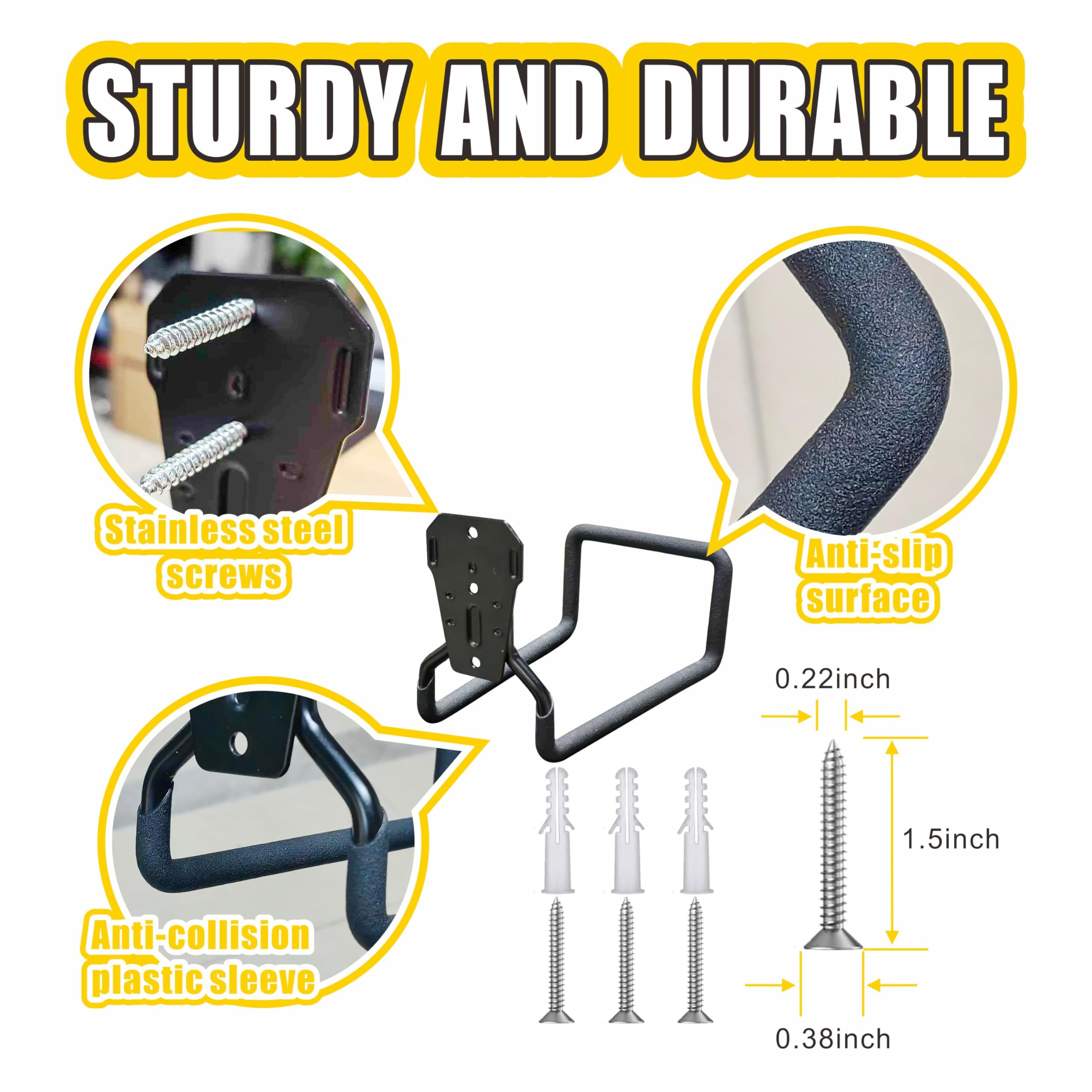 SBGGRL included screws and anchors simplify mounting on wood, concrete, or brick.