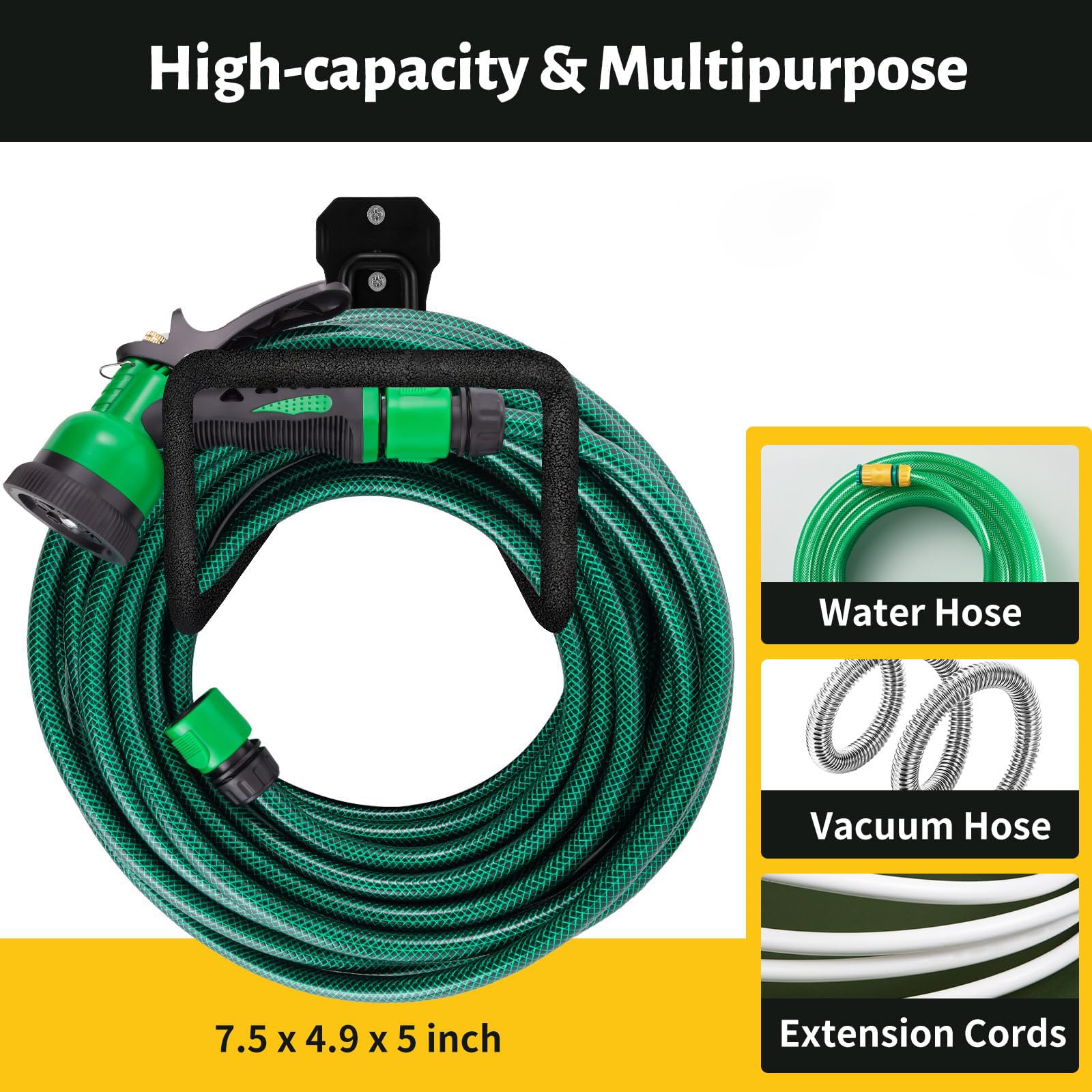 SBGGRL organized backyard storage preventing kinks and tangles in hoses.