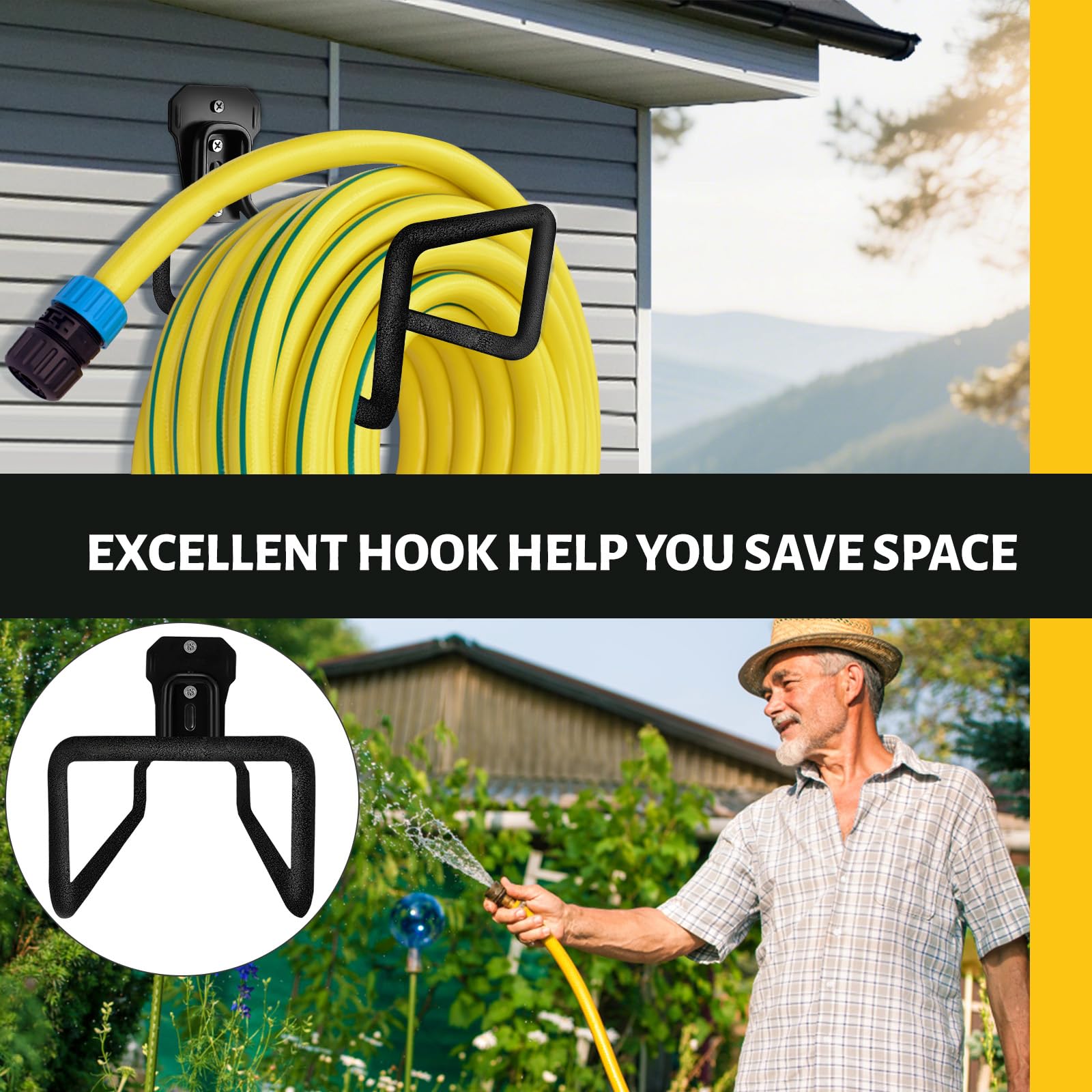 SBGGRL wide-application rack for hoses, extension cords, and garage tools.