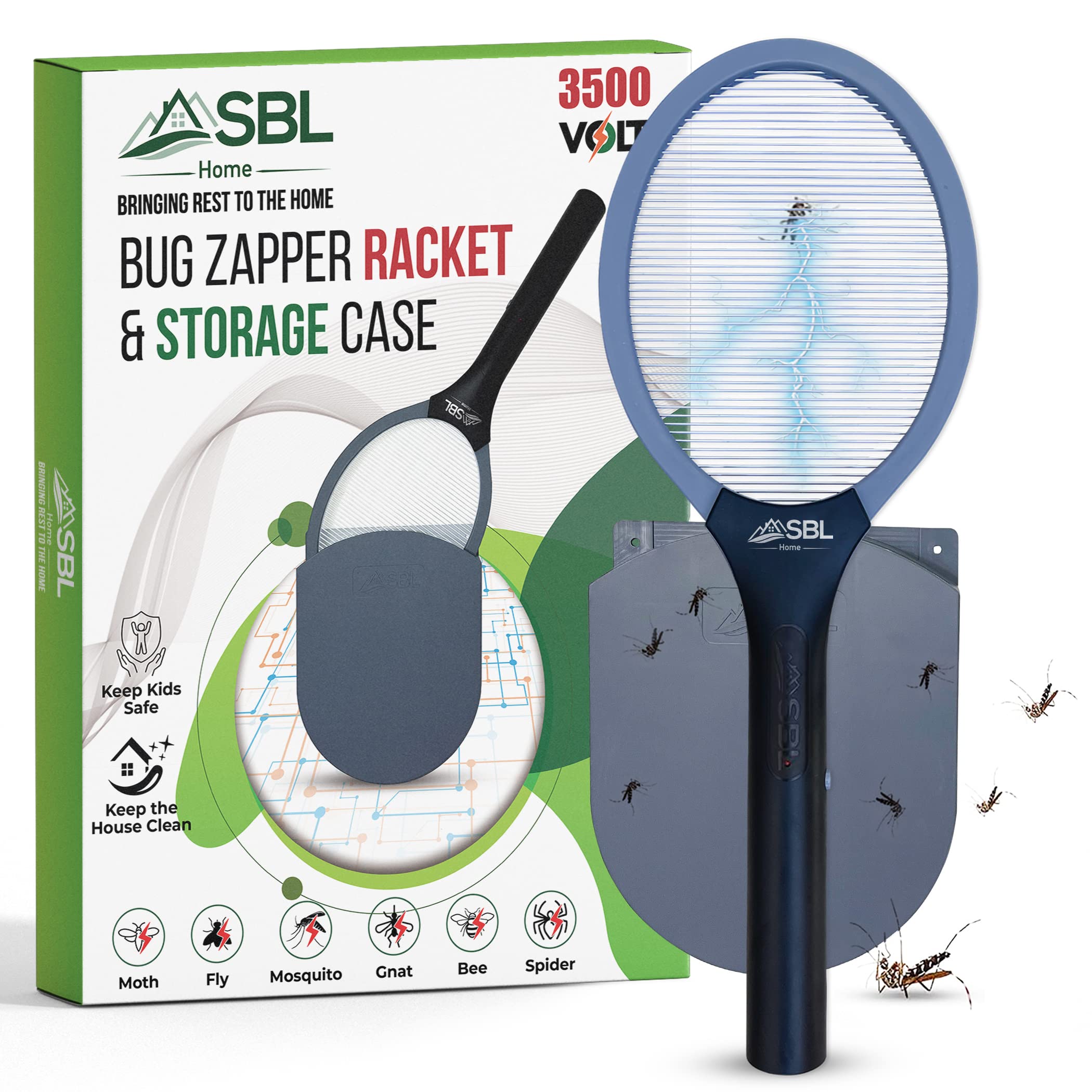 SBL Home electric fly swatter racket in use for quick insect elimination