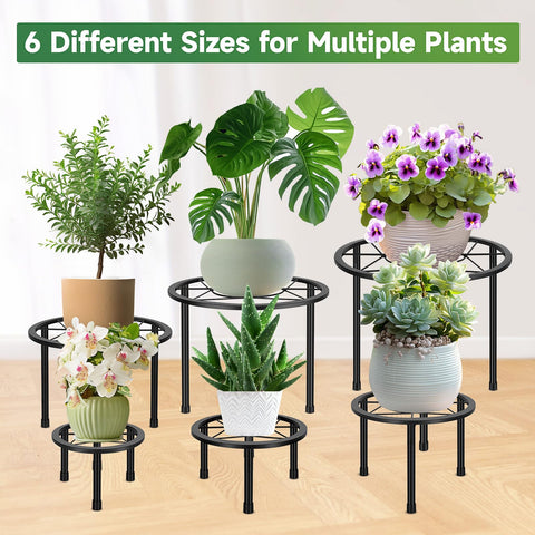 Sbosbo black metal plant stand supports large pots and heavy plants