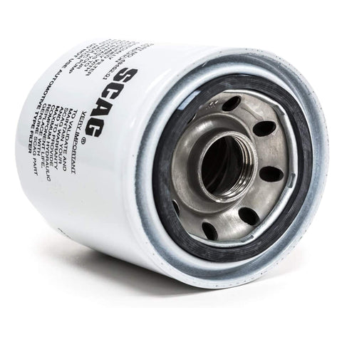 Close-up of Scag Element oil filter highlighting filtration surface for cleaner oil.