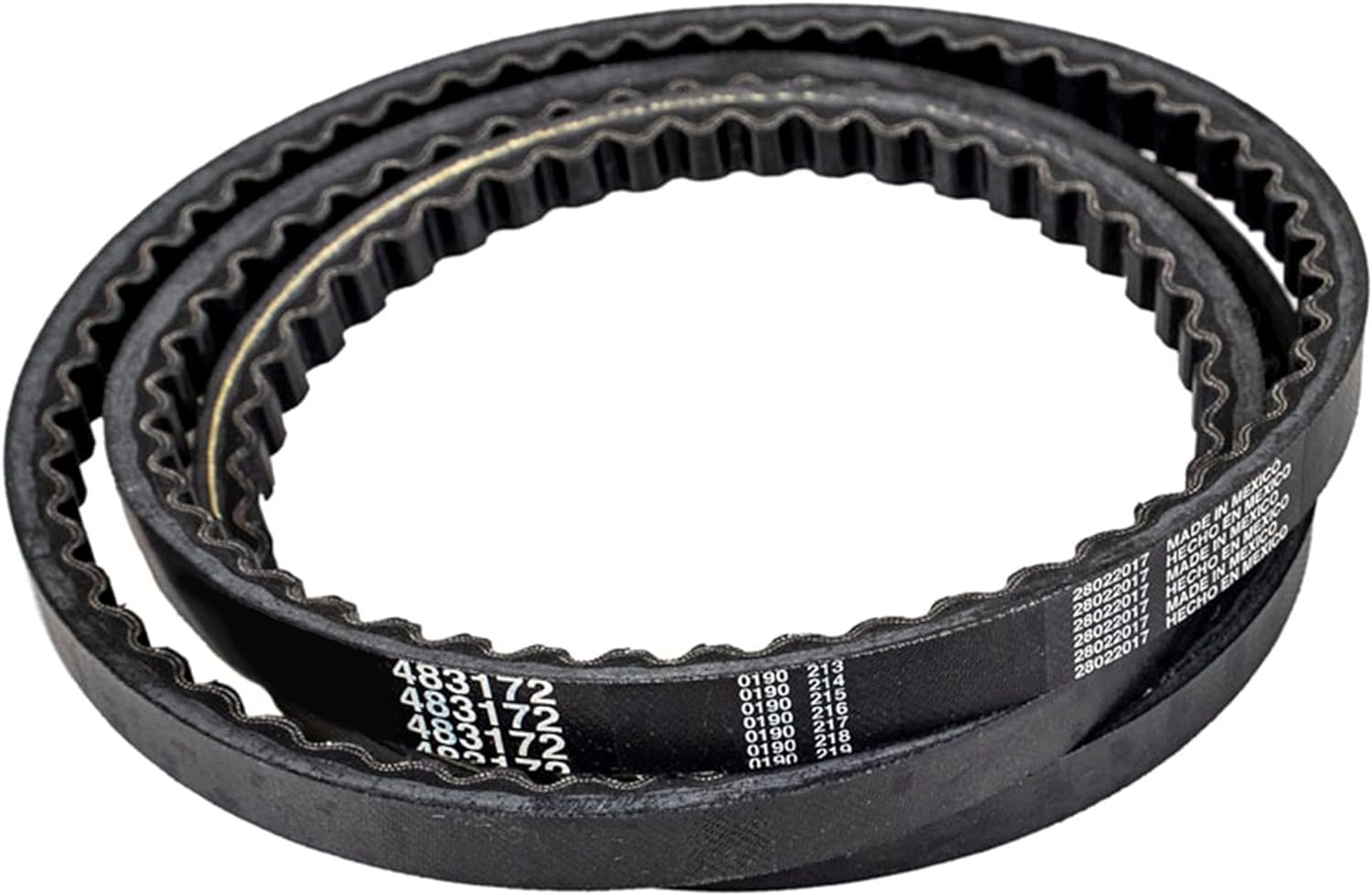 SCAG STC pump-drive belt close-up, precise fit for efficient power transfer.