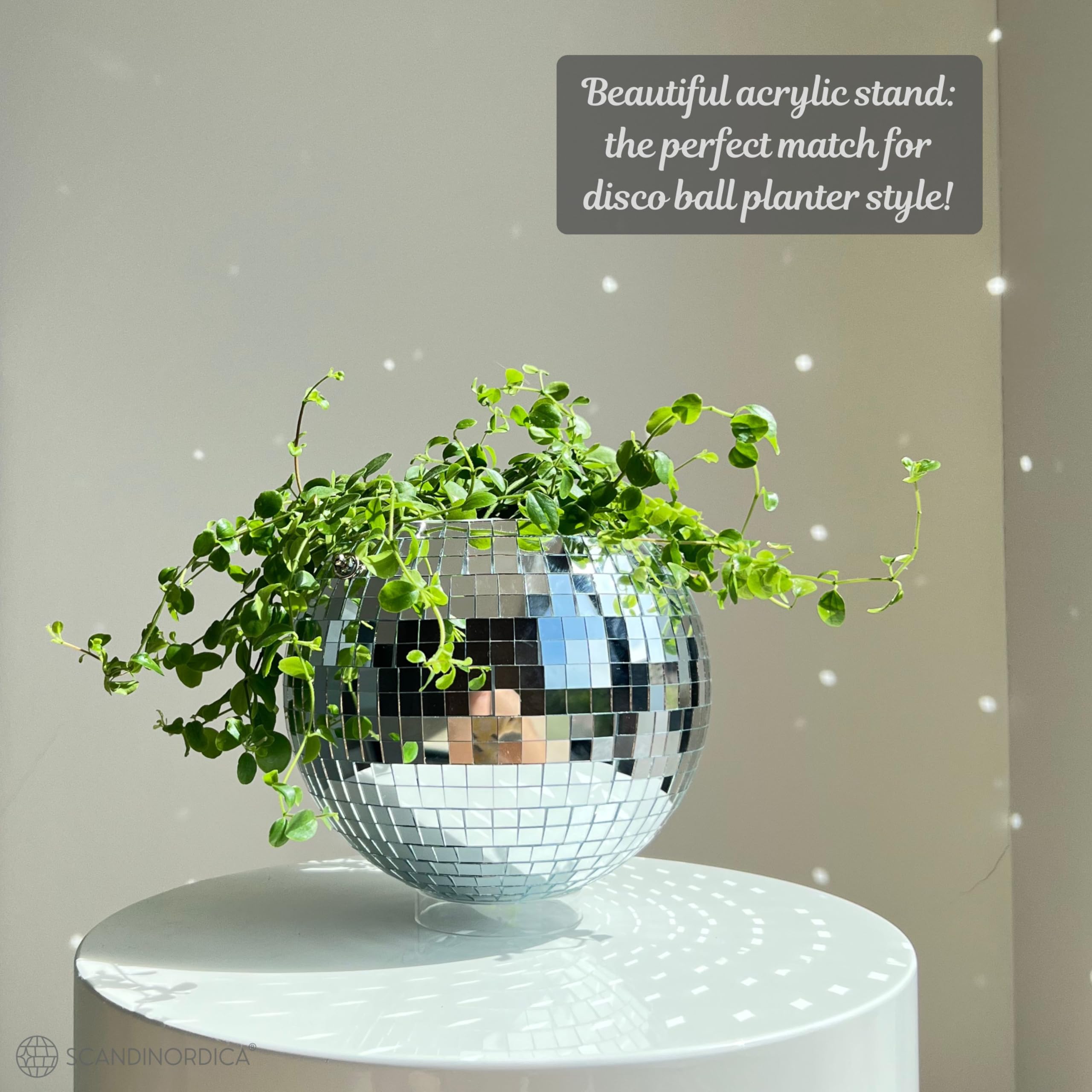 SCANDINORDICA disco ball planter handmade mirror pieces elevate decor