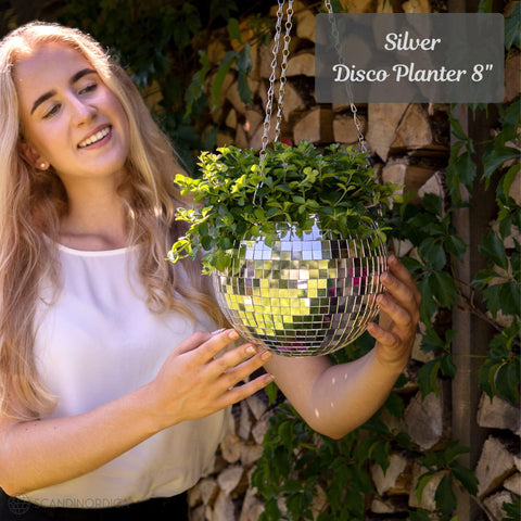 SCANDINORDICA disco ball planter macrame hanger adds boho charm and flexible display