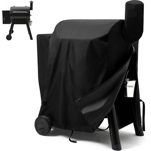 SCAUSY pellet grill cover on Traeger Pro 22 zipper for quick protection