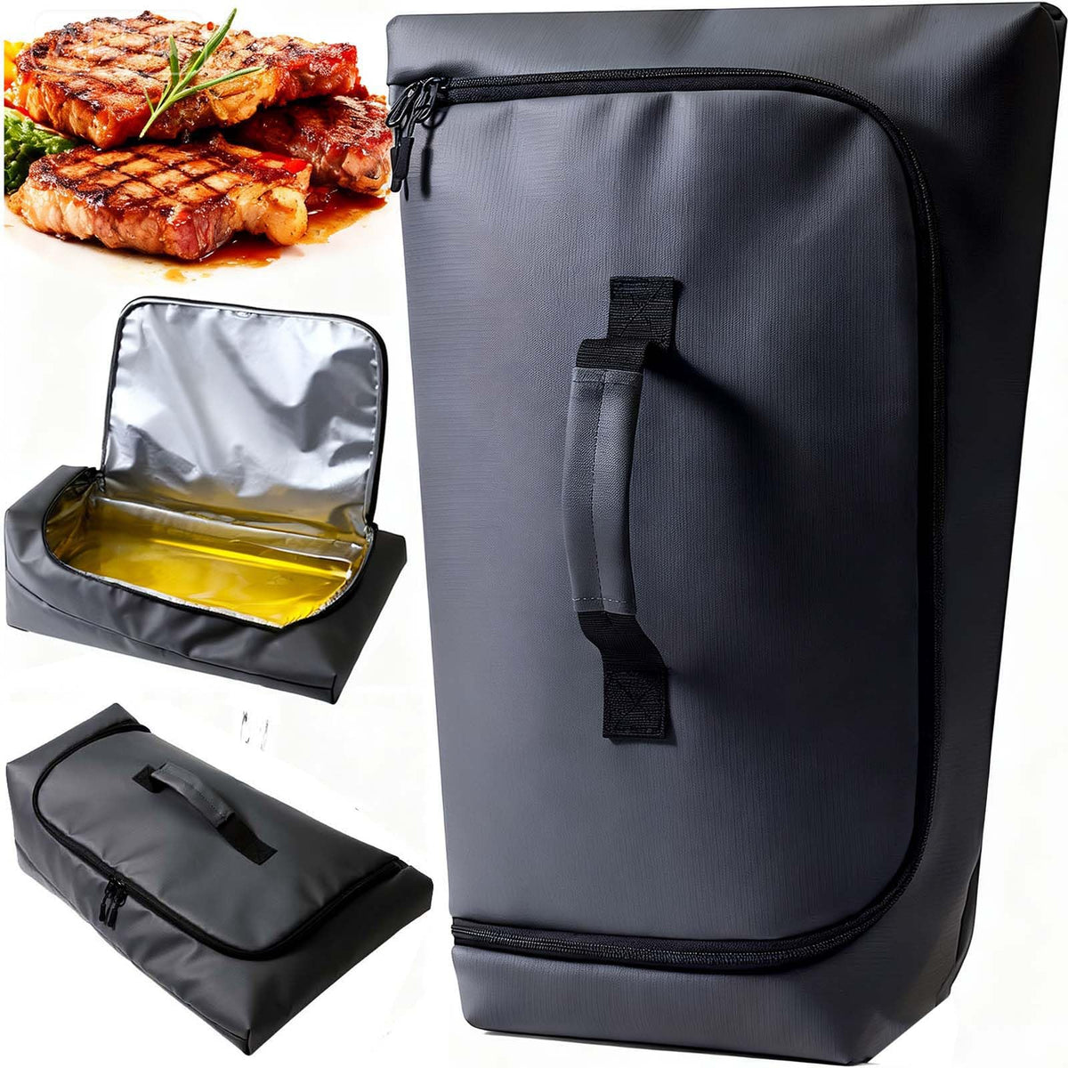 SCAUSY 270° opening BBQ blanket top view for effortless meat placement.