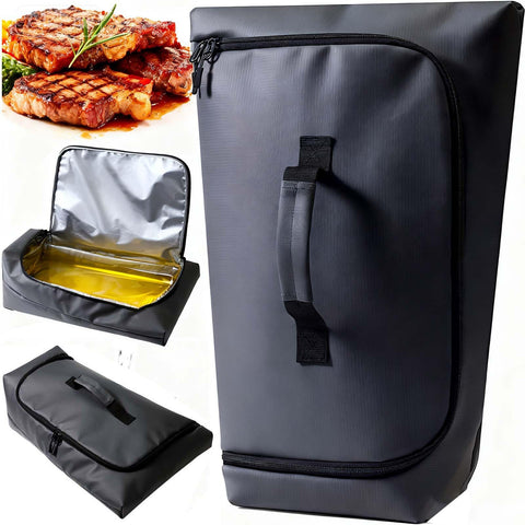 SCAUSY 270° opening BBQ blanket top view for effortless meat placement.