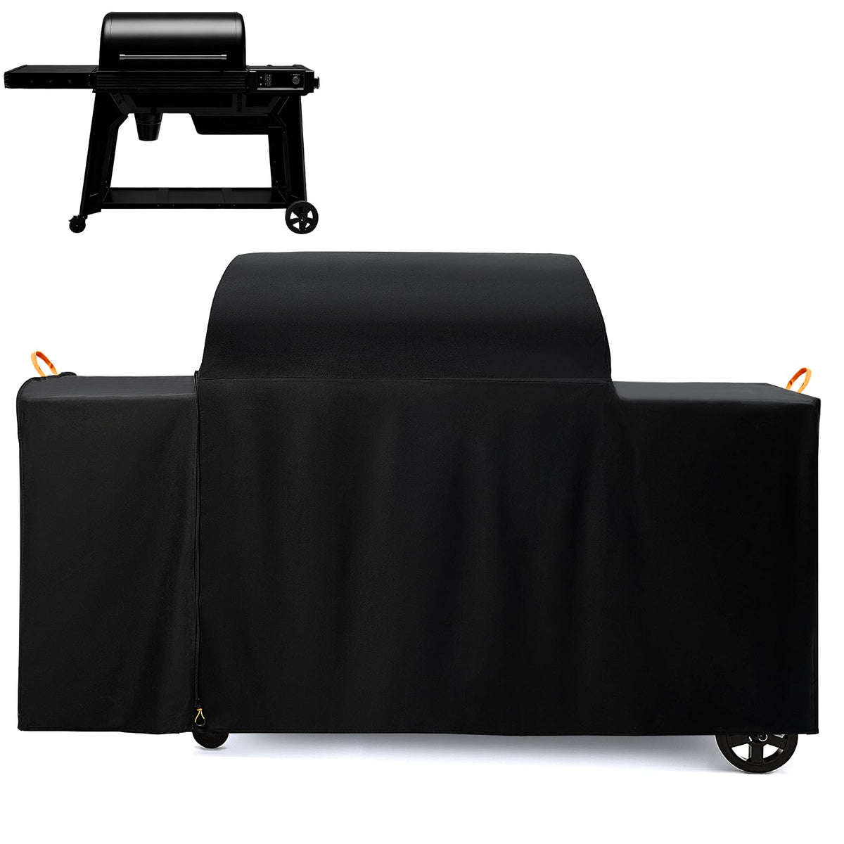 SCAUSY Bac776 overall fit grill cover on Traeger Woodridge Pro and Elite