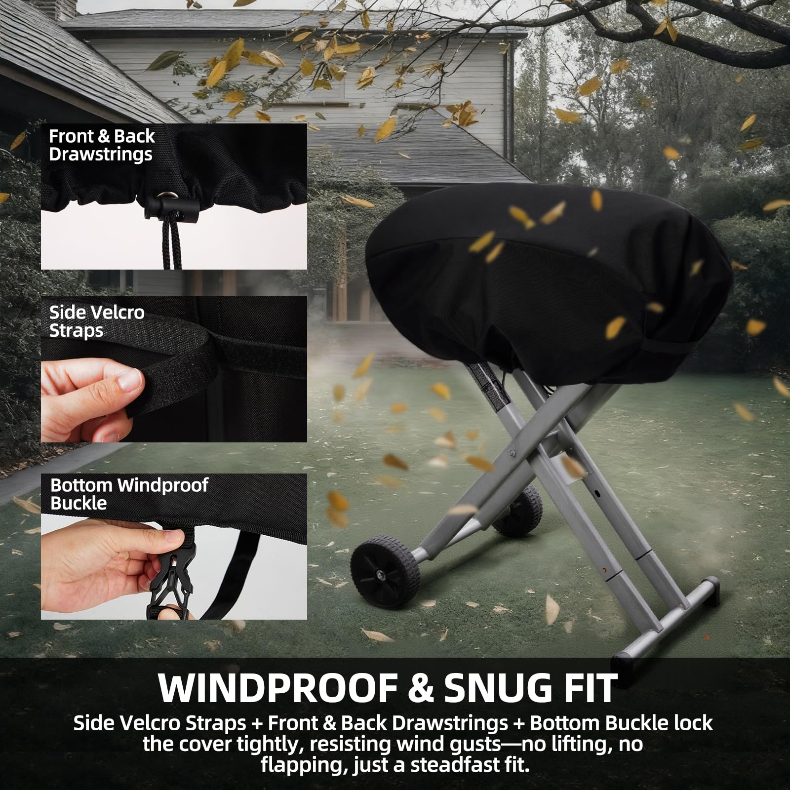 SCAUSY easy-clean grill cover—rinse, air-dry