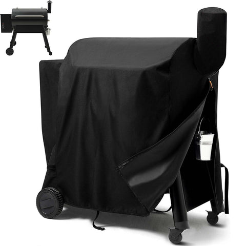 SCAUSY Traeger Pro 34 cover with waterproof zipper protects the grill from rain
