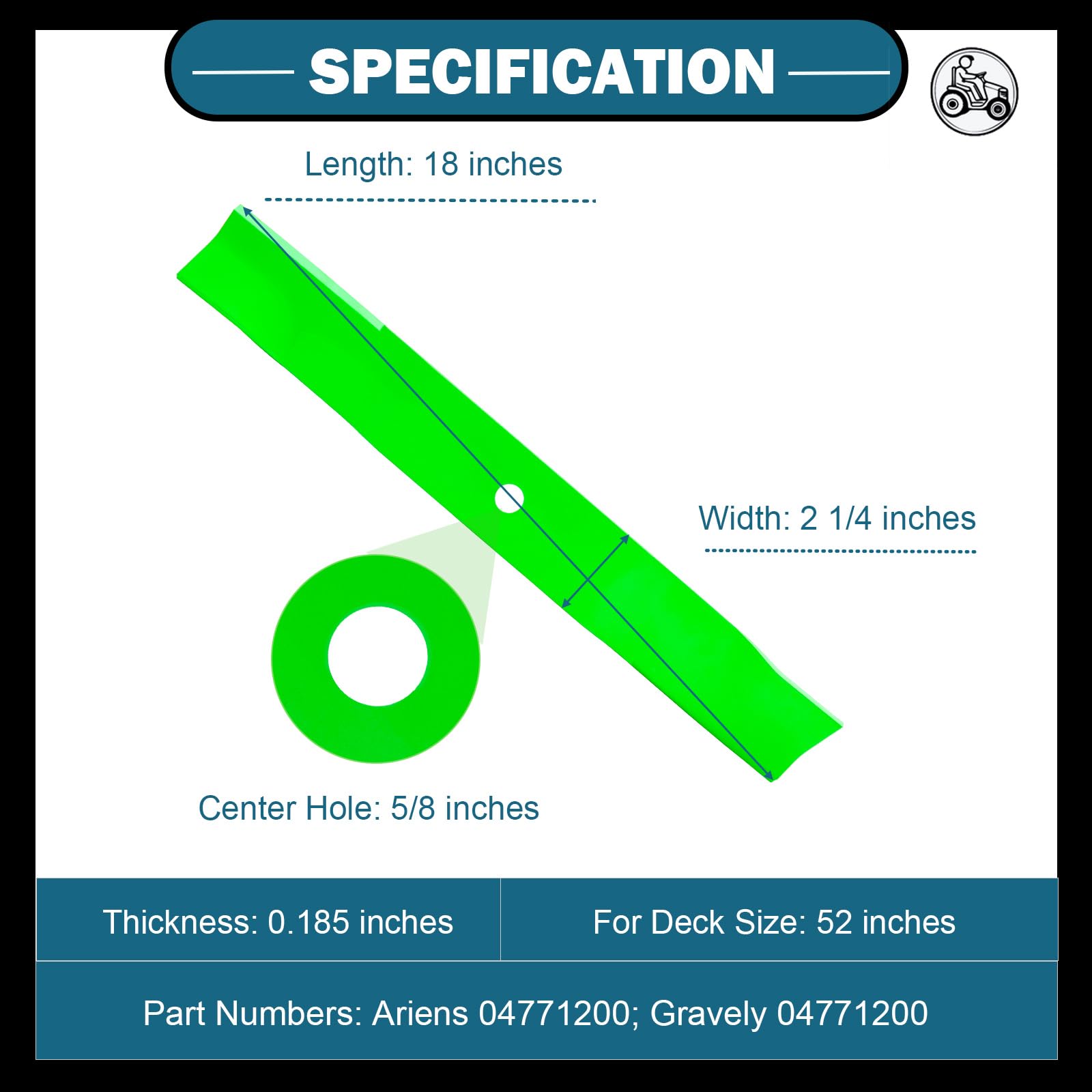 SCBHWJ 3-pack replacement blades for reliable mowing performance.