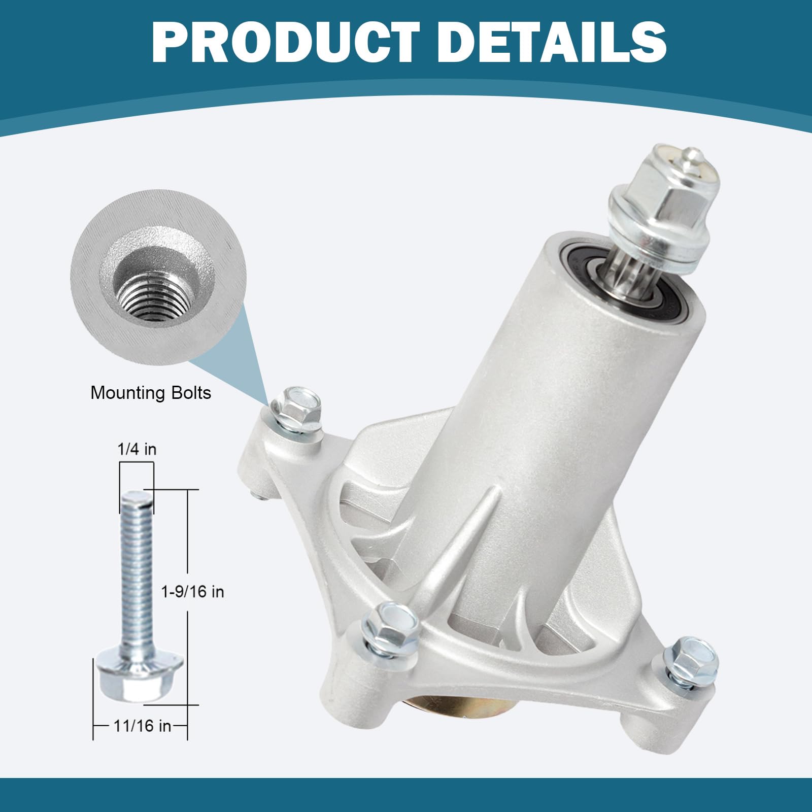 Includes pulley nut, spacer, and bottom washers for complete replacement