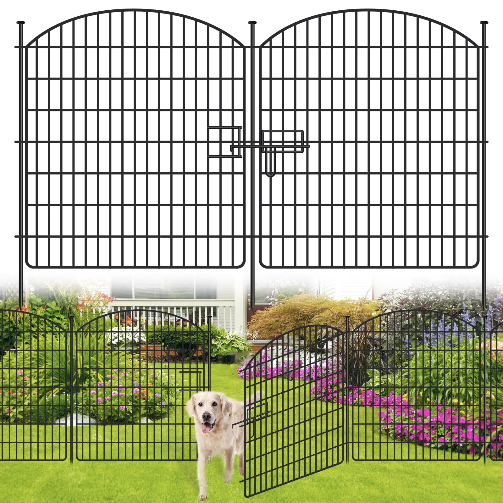 SCBIGM 16-panel no-dig fence with gate assembly for quick setup