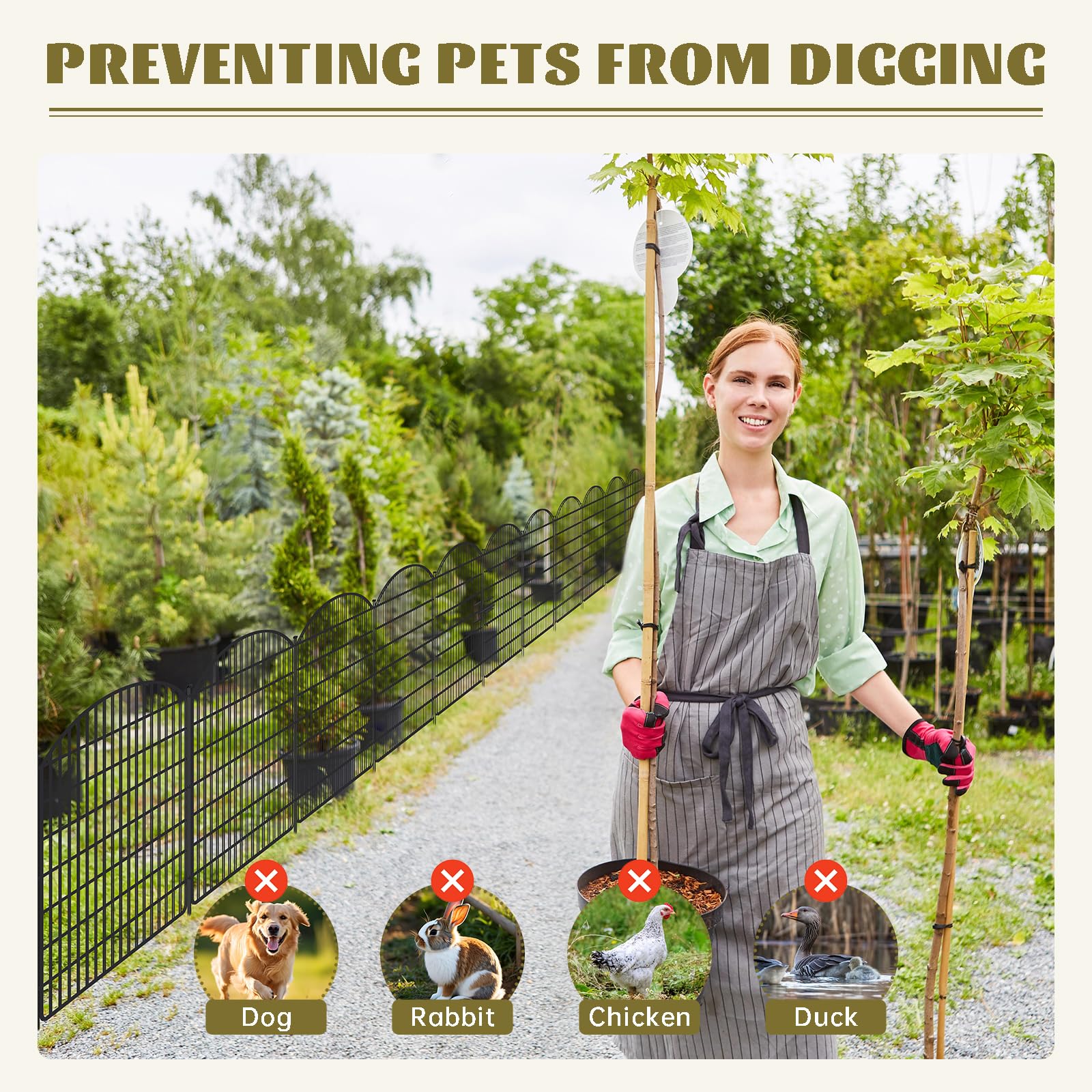 SCBIGM garden pet fence borders beds and deters digging