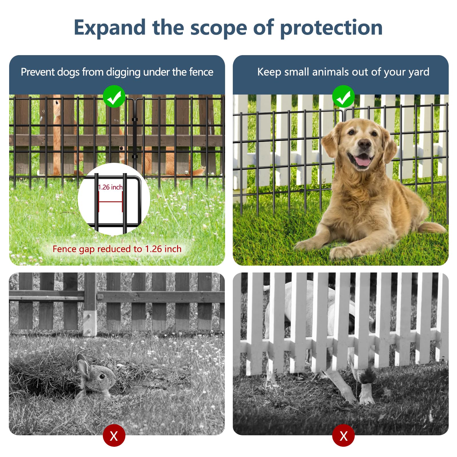 SCBIGM rustproof metal fence with welded panels for long-lasting outdoor use