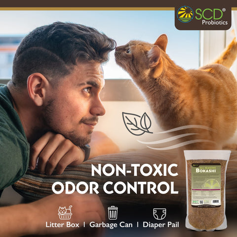 SCD Probiotics All Seasons bokashi in kitchen bin promotes cleaner scraps.