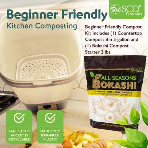 Lid and spigot of the SCD Probiotics indoor compost bin for mess-free use