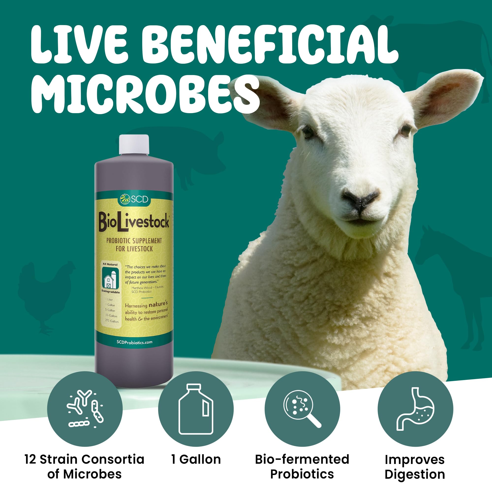SCD Probiotics SCD Bio Livestock dosing spoon for precise, convenient measuring.