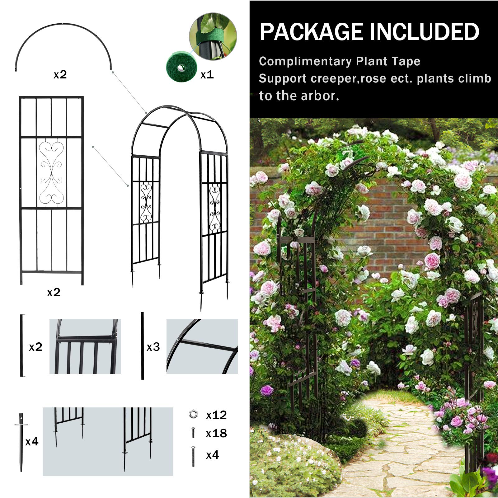 SCENDOR Garden arbors pair with fairy lights for ambiance