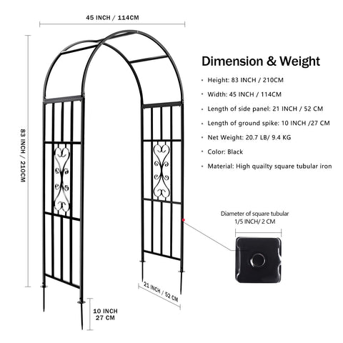 SCENDOR Garden iron trellis durable anti-corrosive finish protects the frame