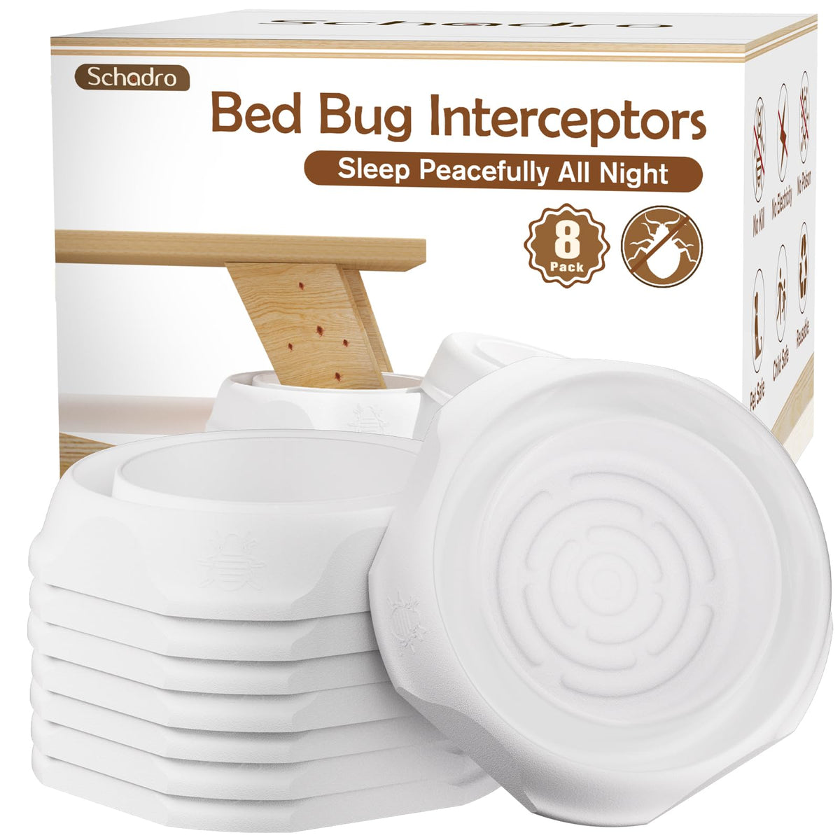 Schadro Bed Bug Interceptor under-bed trap protects sleep by catching intruders.
