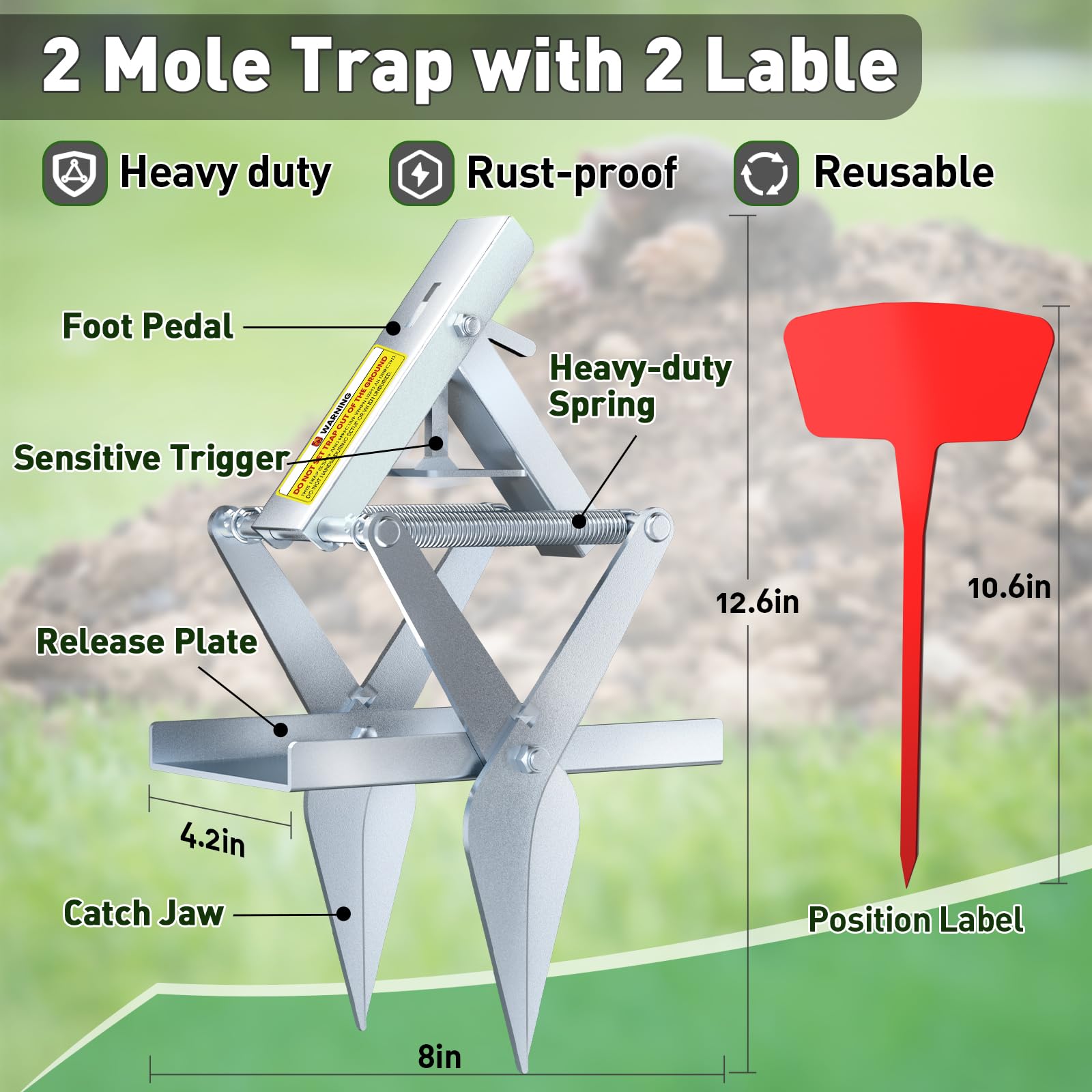Schadro mole traps demonstrate fast capture with a sensitive trigger.