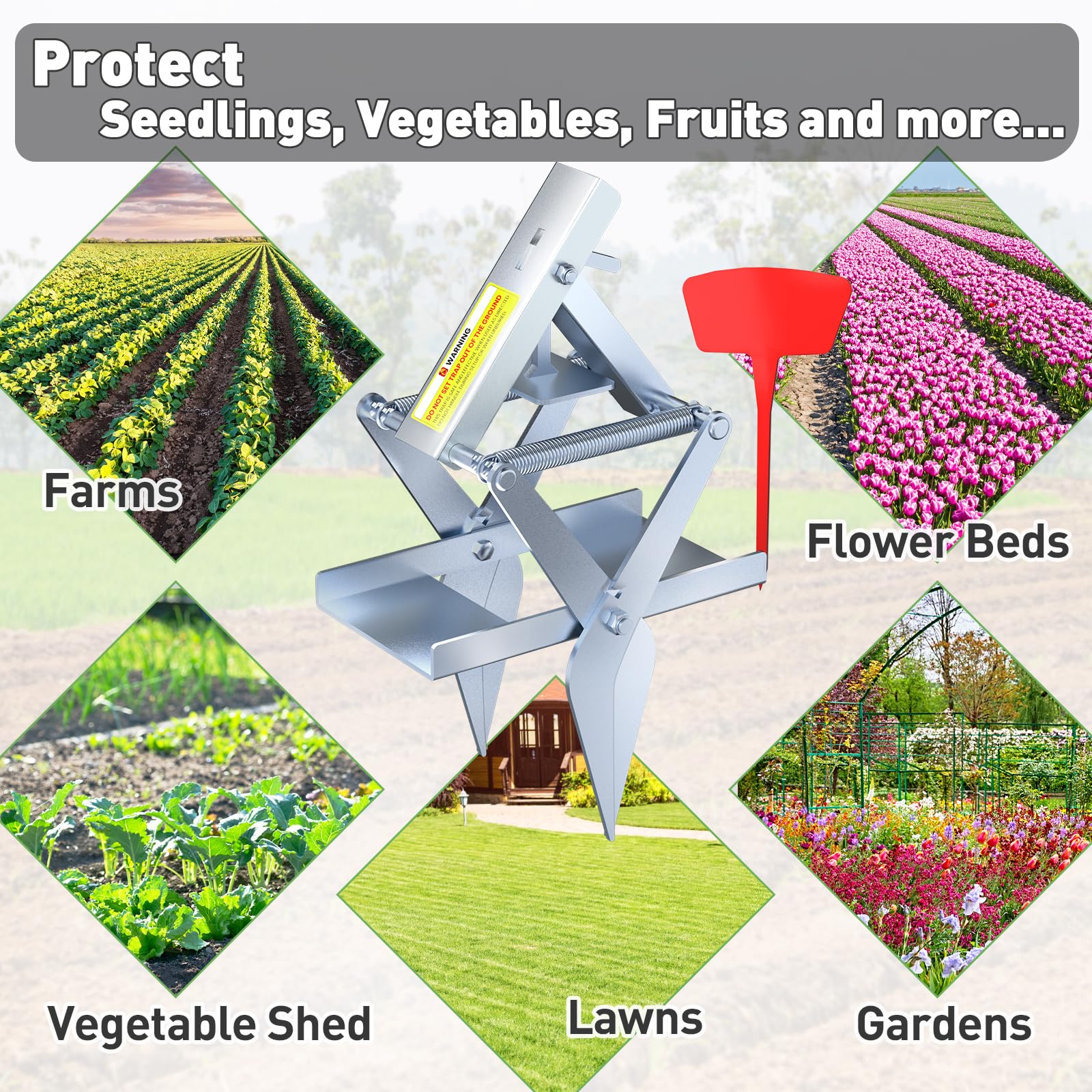 Schadro mole traps suit courtyards, gardens, fields, and farms.