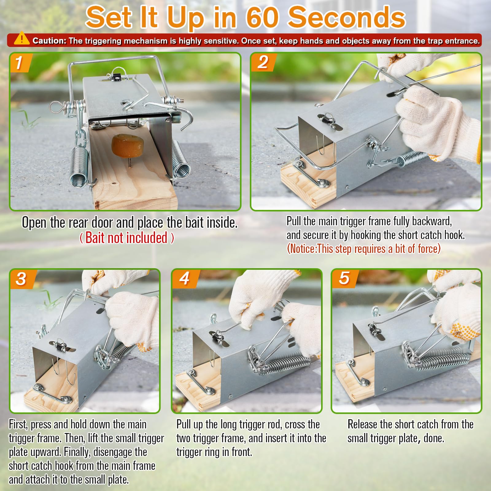 Schadro trigger plates and locking rod enable swift, secure operation.