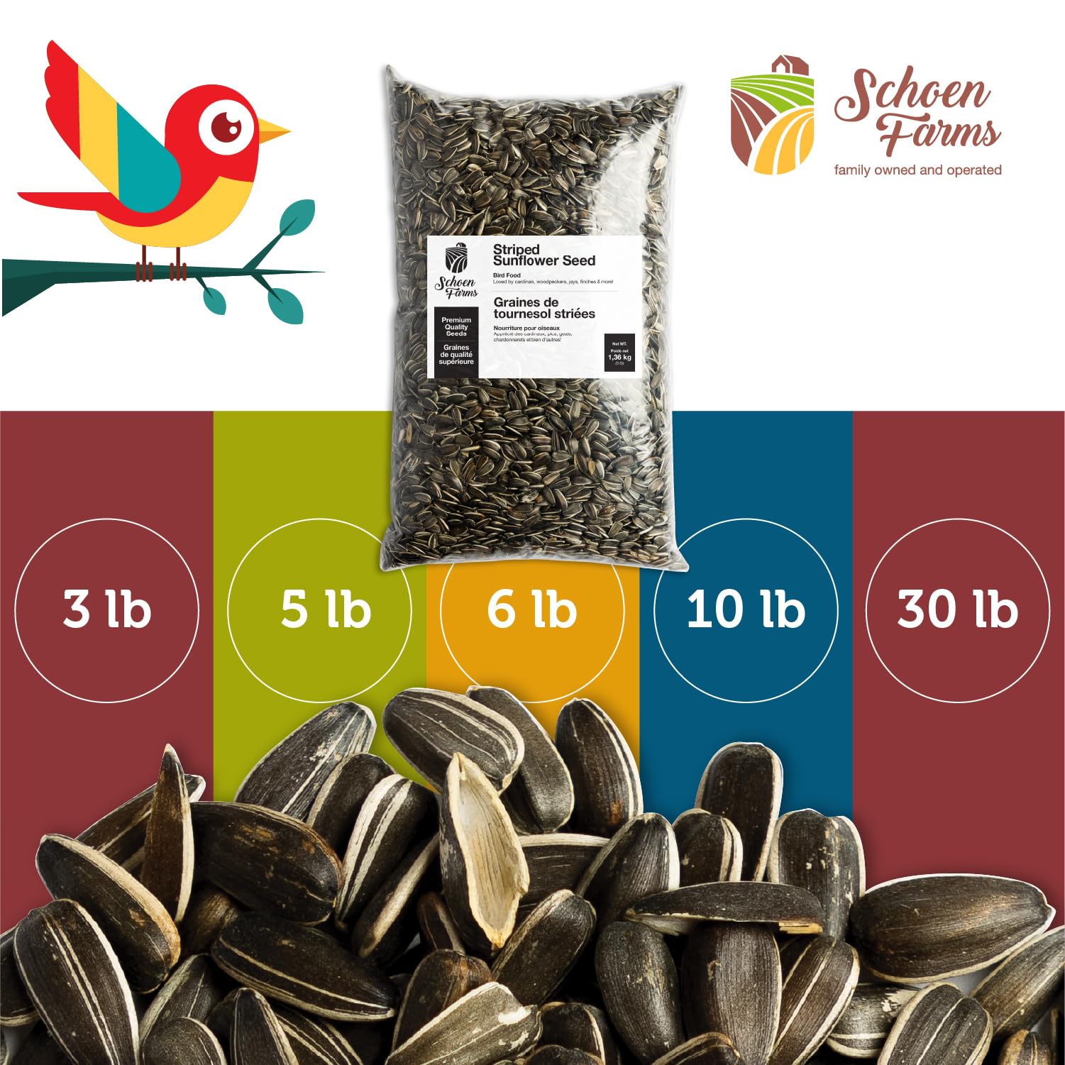 Schoen Farms Canadian-grown seeds offer natural nutrition with no additives.