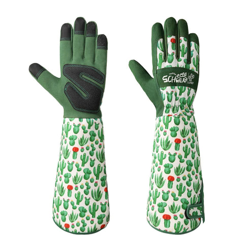 Schwer rose pruning gloves with reinforced fingertips for thorny plants.