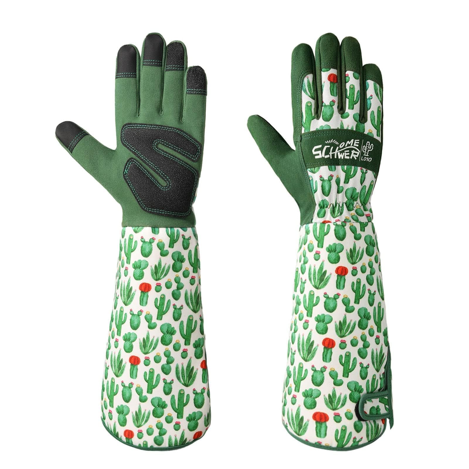 Schwer women’s gardening gloves for rose pruning with reinforced fingertips protect hands during thorny work.