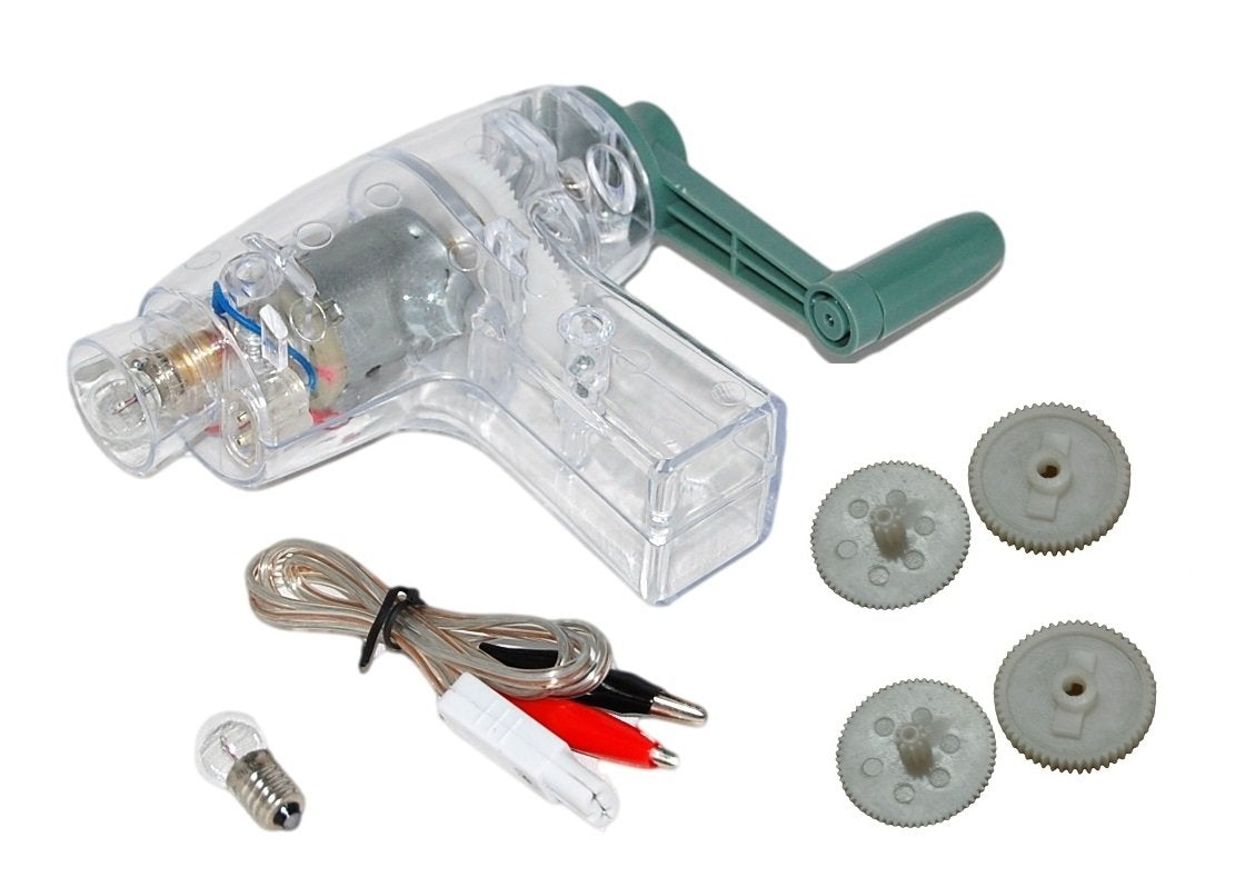 Sci-Supply hand crank DC generator 6V front view for classroom energy demonstrations.
