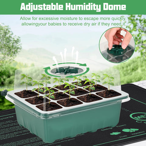 Sckee adjustable humidity dome preserves moisture for healthy seedlings.