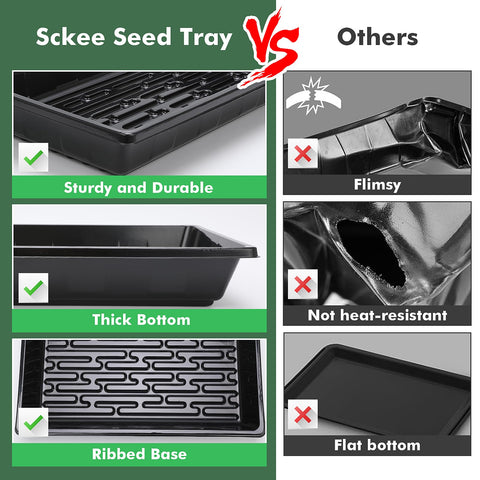 Sckee upgraded plastic tray no holes prevents leakage during watering