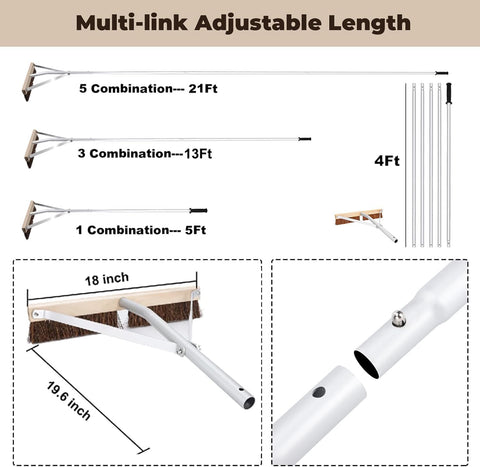 SCNKKL Aluminum Poles Extension adds lightweight long reach.
