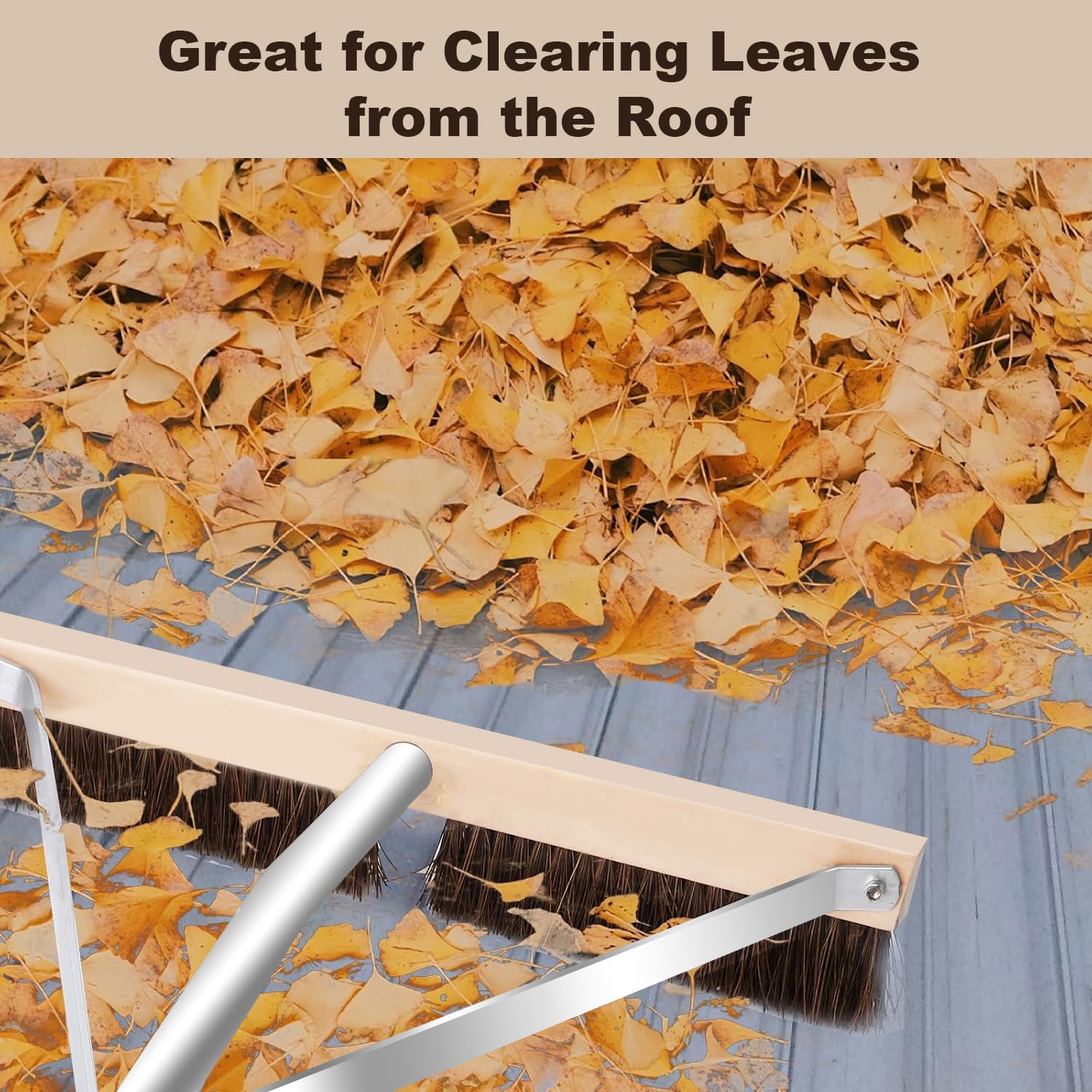 SCNKKL Roof Rake for Leaves removes debris from shingles efficiently.