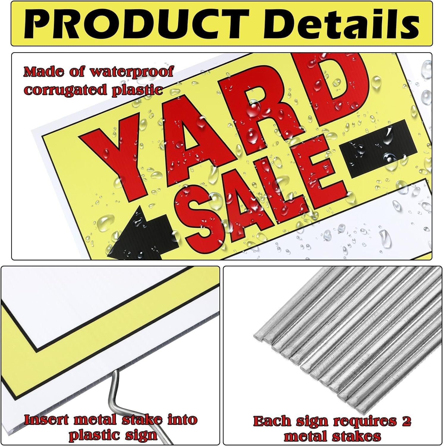 SCNWQ garage sale signs waterproof corrugated plastic for outdoor use