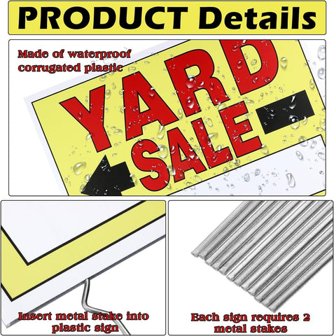 SCNWQ garage sale signs waterproof corrugated plastic for outdoor use